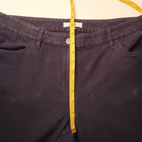 Loft Marisa Linen Blend Pants Size 10 Mid Rise Tapered Leg Navy Blue Color - Picture 8 of 10